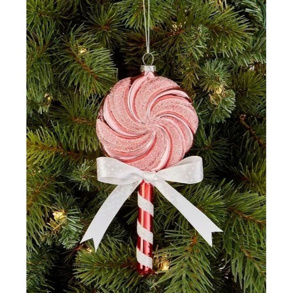 Macy’s Holiday Lane Sugar Plum Bow-Trim Lollypop Ornament